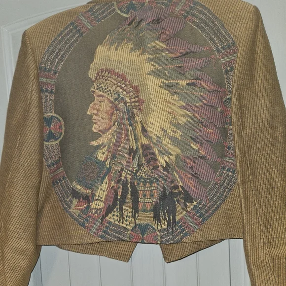 NWT Vitange WRAPS Indian embroidered jacket Large Native American Chief Western - Picture 1 of 8